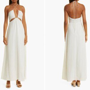NWT Rebecca Taylor Women's Rumpled Stripe Halter Dress size 2